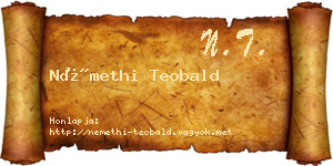 Némethi Teobald névjegykártya